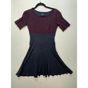 Three Dots Women's Knit Sweater Dress Short Sleeve Stretch Size XS Navy